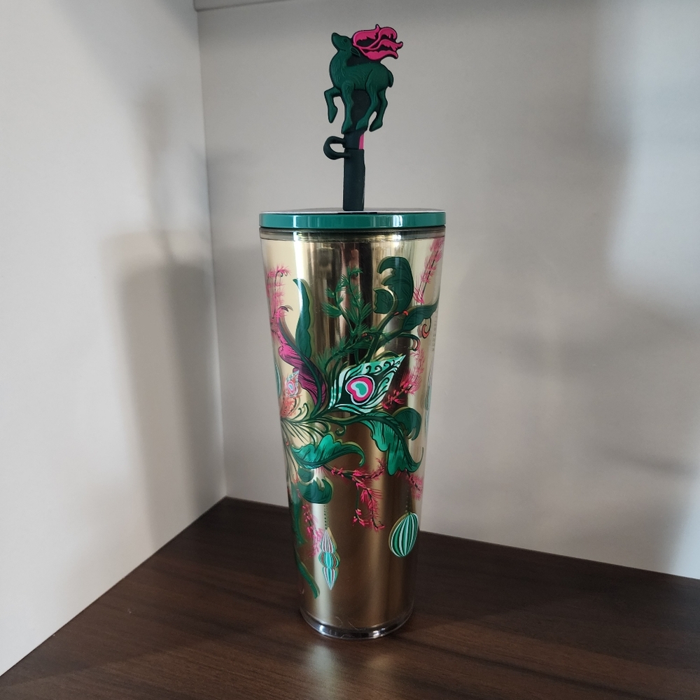 Starbucks 2024 Holiday Reindeer (Peacock Collection) Cold Cup NWT